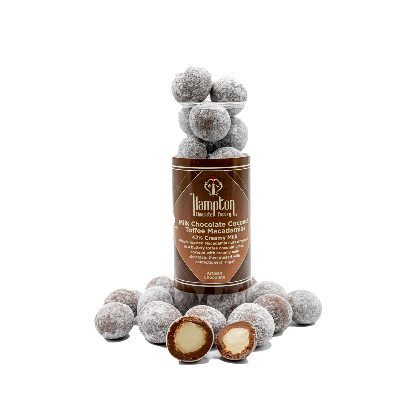 Milk Chocolate Coconut Toffee Macadamias 5"