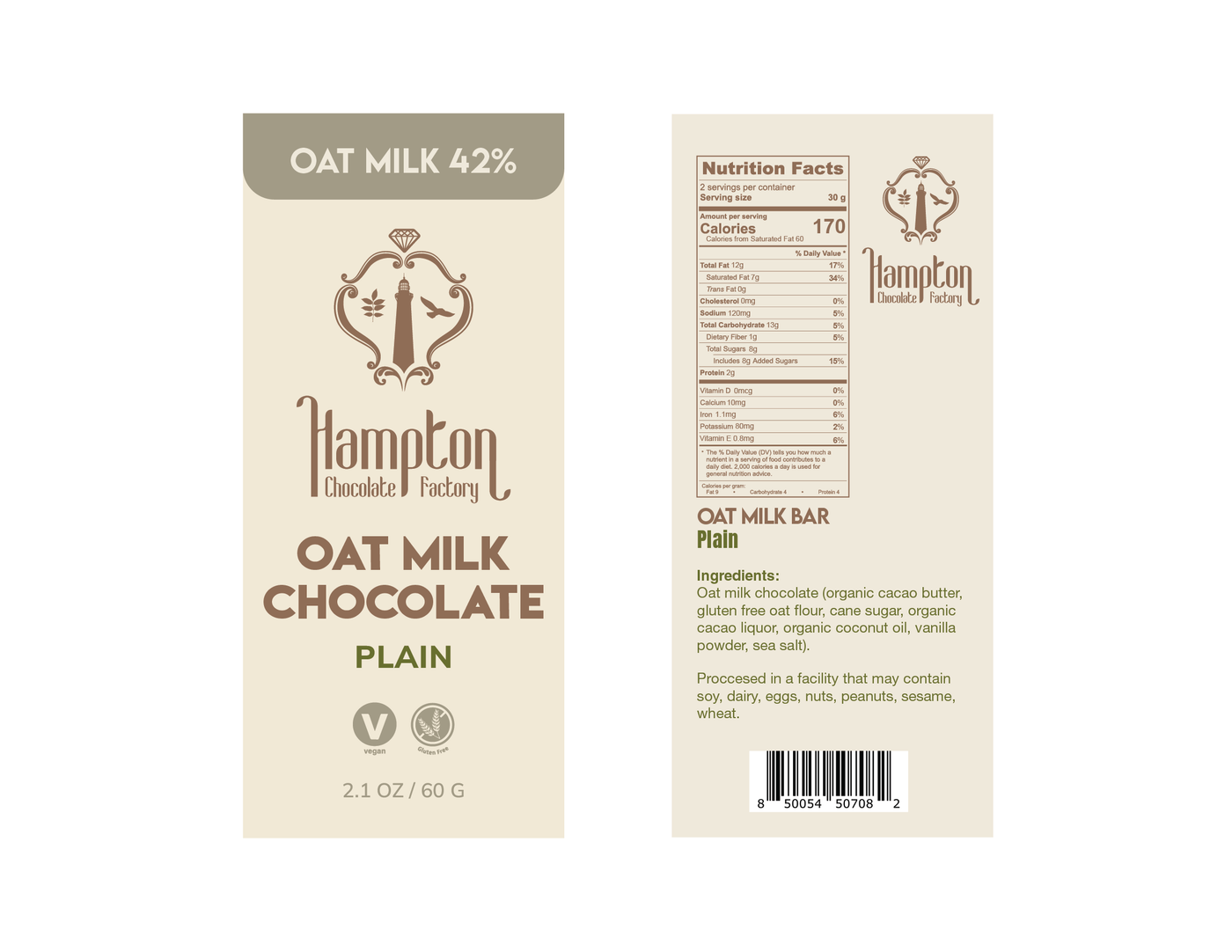 Artisan Oat Milk Chocolate Bar (Vegan)